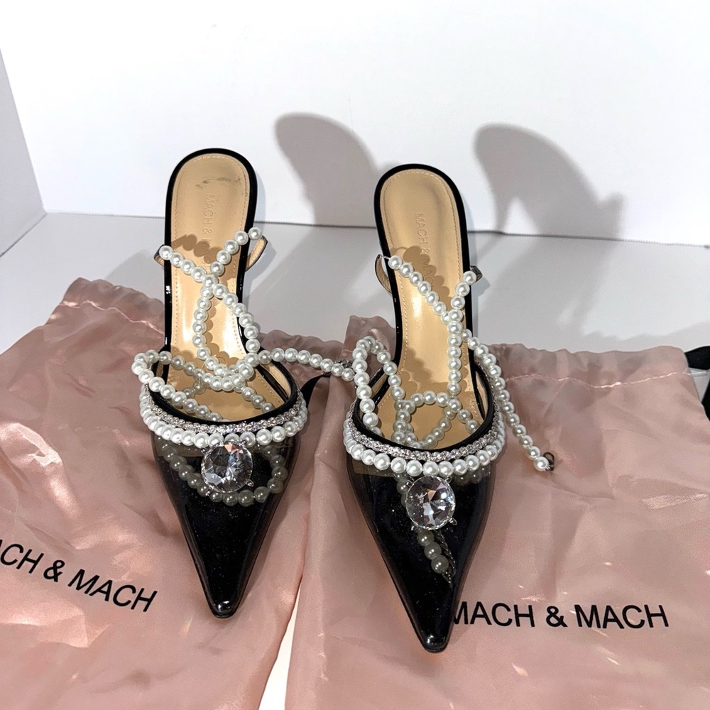 Mach & Mach Black Diamond Of Elizabeth Heels - Picture 2 of 6